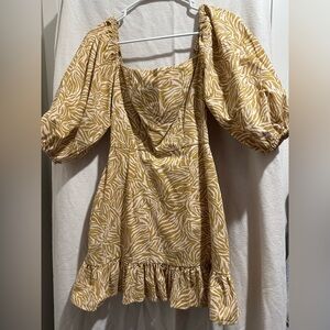 Puff sleeve short dress